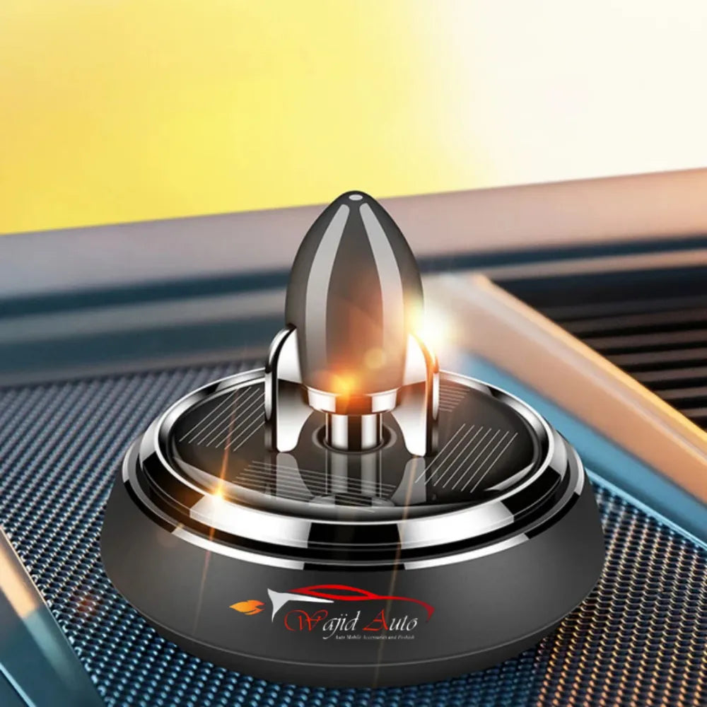 Solar Powered Speech Rocket Car Air Freshener – Rotating Fragrance Diffuser