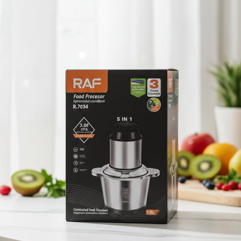 RAF Electric Meat Chopper 800W – 2L Stainless Steel Food Processor for Meat & Vegetables