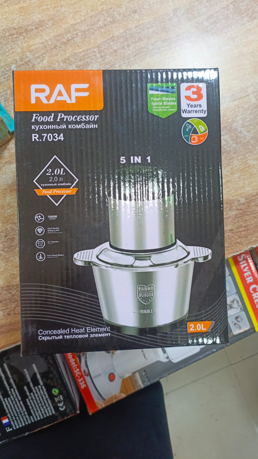 RAF Electric Meat Chopper 800W – 2L Stainless Steel Food Processor for Meat & Vegetables