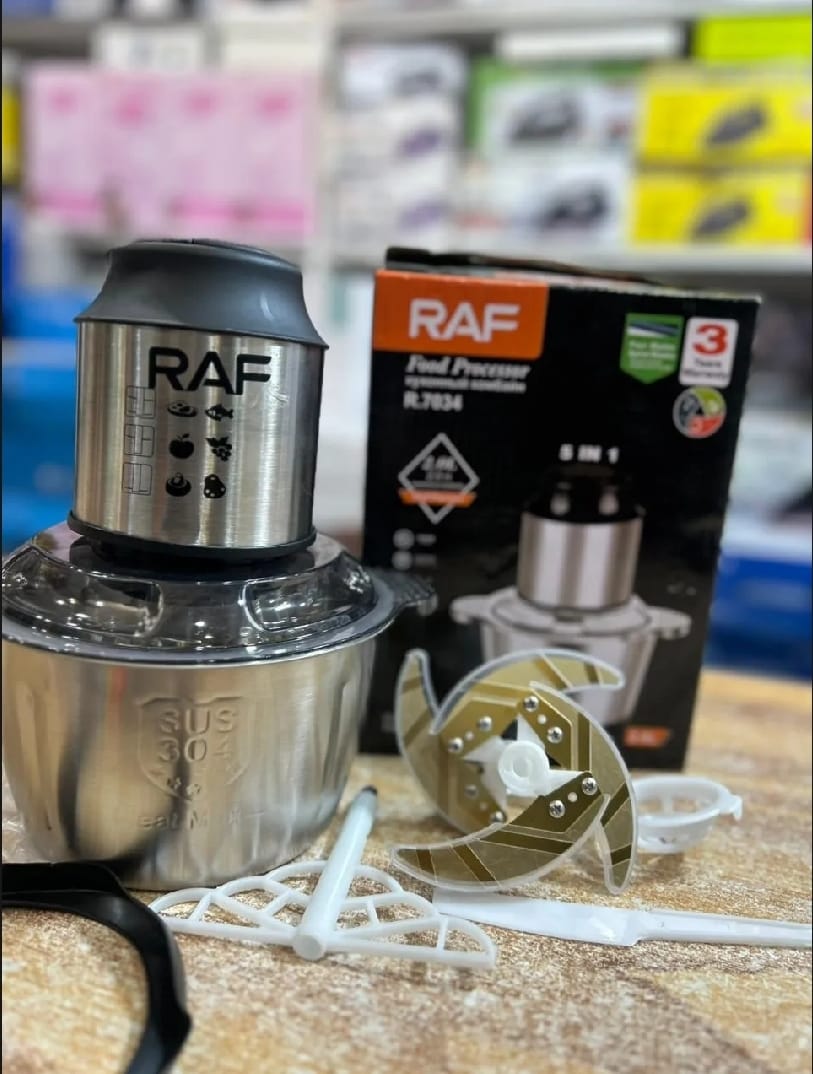 RAF Electric Meat Chopper 800W – 2L Stainless Steel Food Processor for Meat & Vegetables