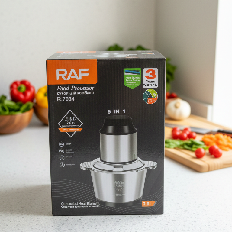 RAF Electric Meat Chopper 800W – 2L Stainless Steel Food Processor for Meat & Vegetables