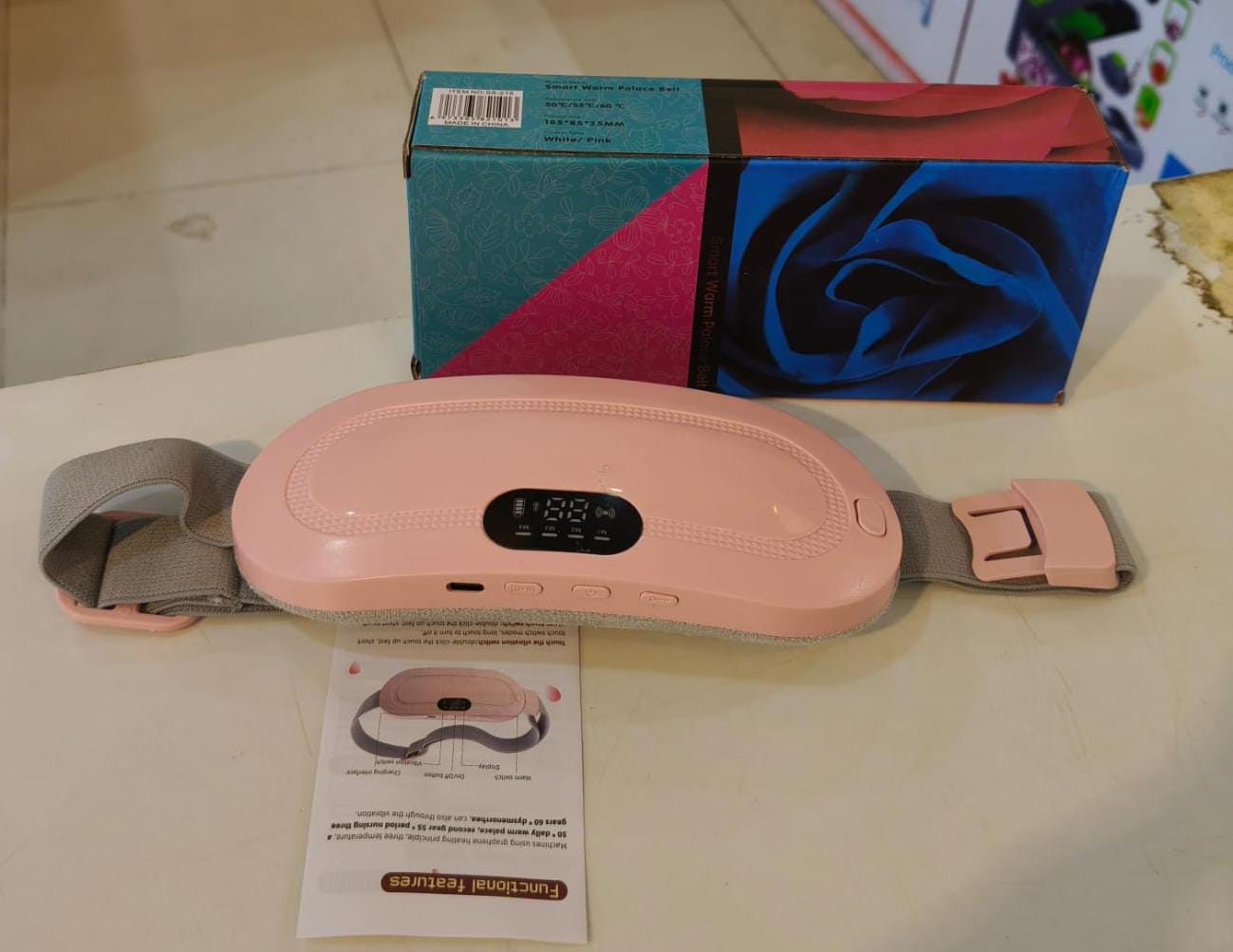 Menstrual Pain Relief Heating Belt – USB Rechargeable Period Cramp Massager for Women | Buy Online Pakistan