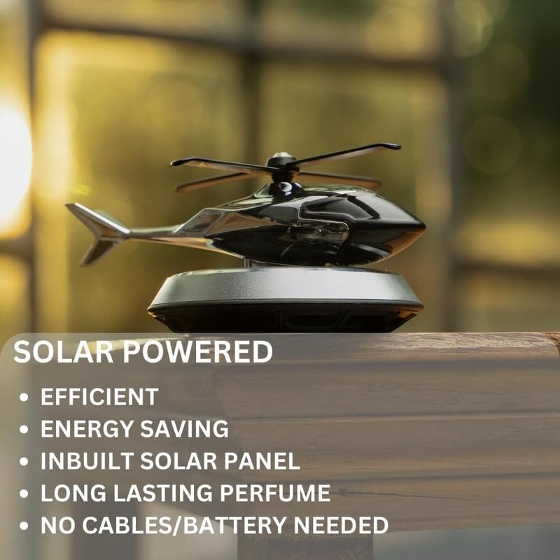 Solar Car Air Freshener Helicopter Auto Aromatherapy Sun Light Energy