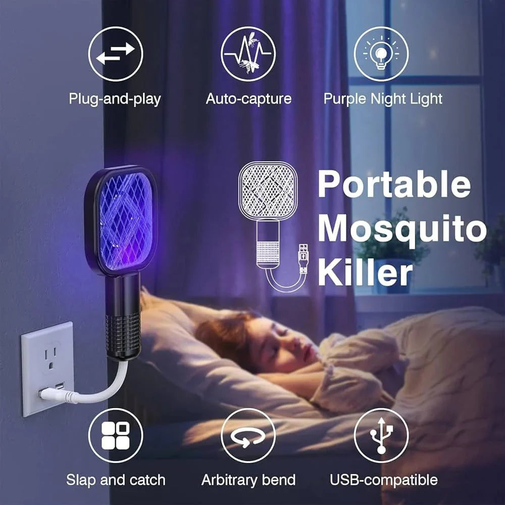 USB Rechargeable Mosquito Killer small racket | Portable Mosquito Repellent Racket With UV Light