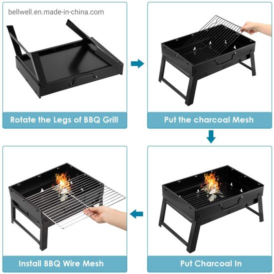 Folding Portable Outdoor Barbeque Charcoal Bbq Grill Oven