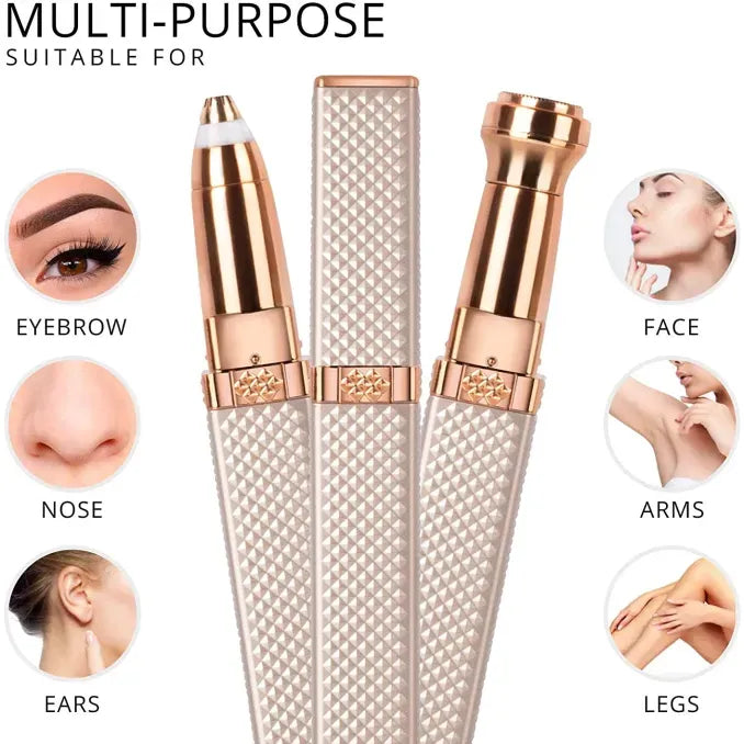 Rechargeable 2 in 1 Hair Remover Trimmer For Women, Electric Flawless Facial Machine Razor, Painless