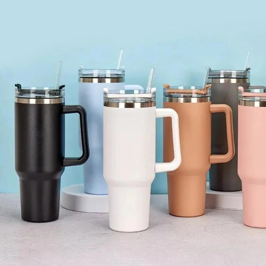 Stanley 40 Oz (1200ML) Stainless Steel Vacuum Insulated Tumbler With Straw – Random Colors | Stanley (Plain)