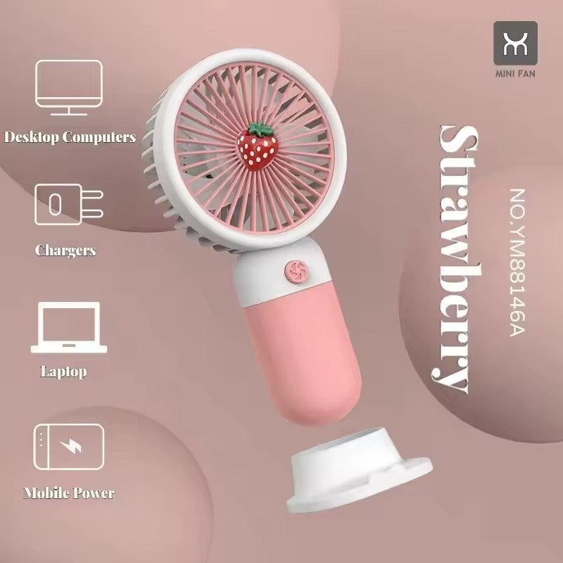 Rechargeable & Portable LED Lighting Mini Fan | Electric Portable Mini Desk Fan