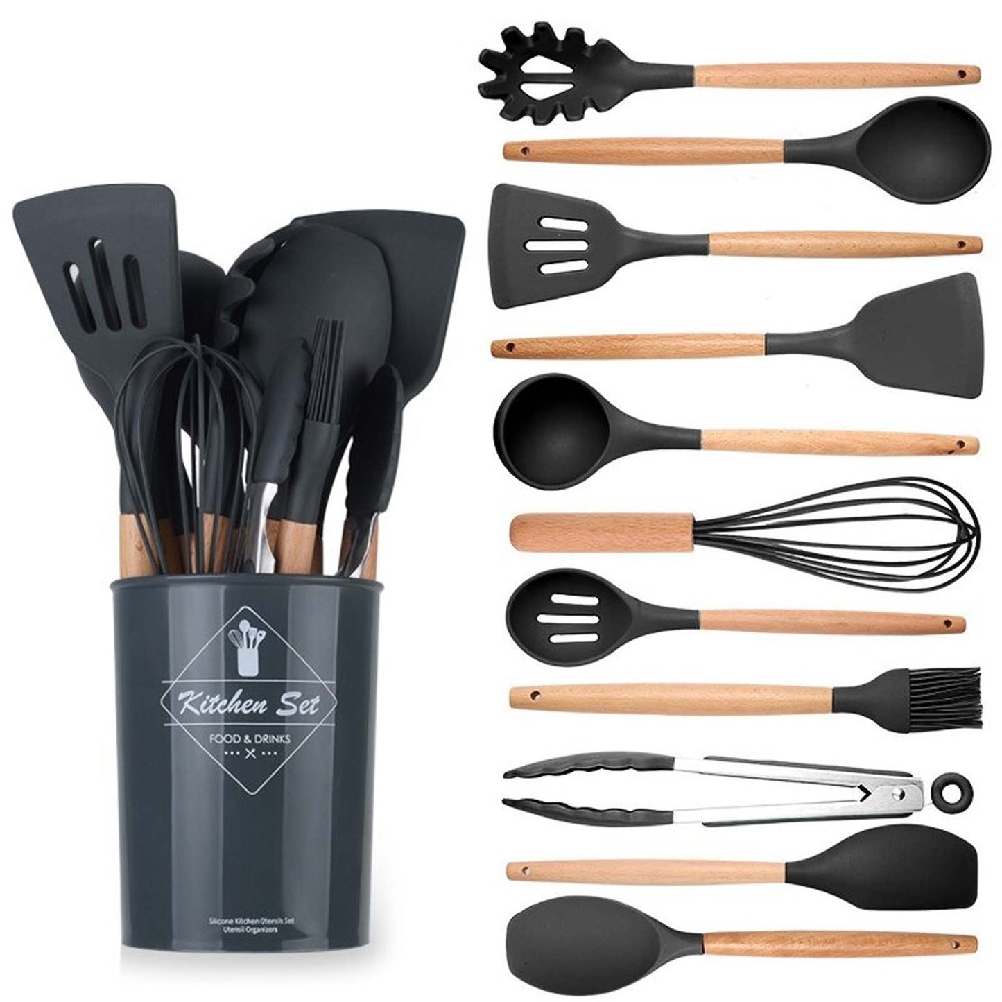 12 Pcs Silicone Cooking Utensils Kitchen Utensil Set | Heat Resistant & Non-Toxic Spatula Set