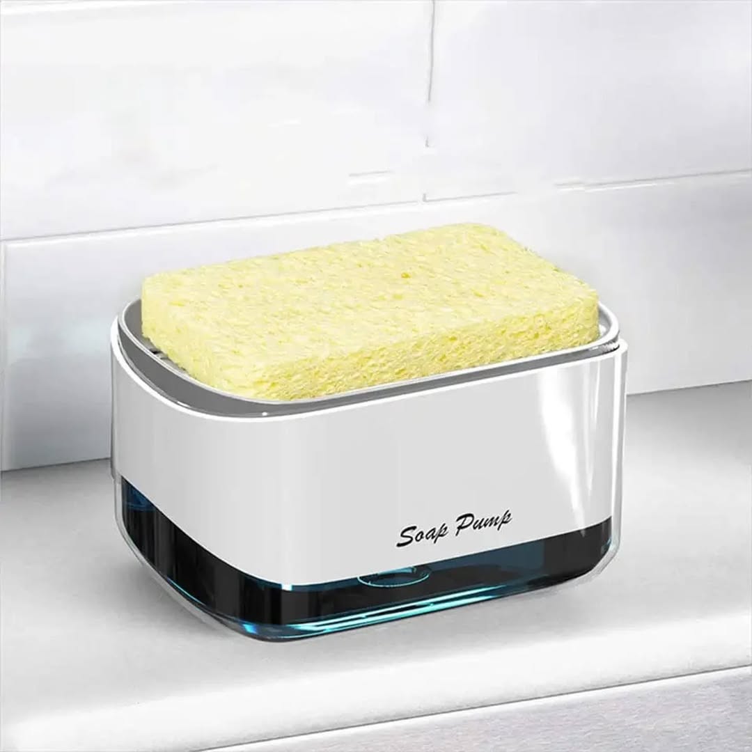 2 in 1 Liquid Soap Dispenser Automatic Soap Pump With Sponge Holder Latest Kitchen Tool Good Quality