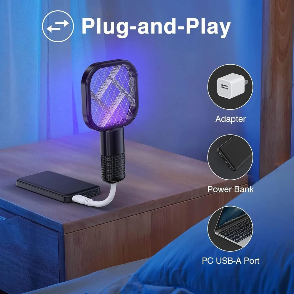 USB Rechargeable Mosquito Killer small racket | Portable Mosquito Repellent Racket With UV Light